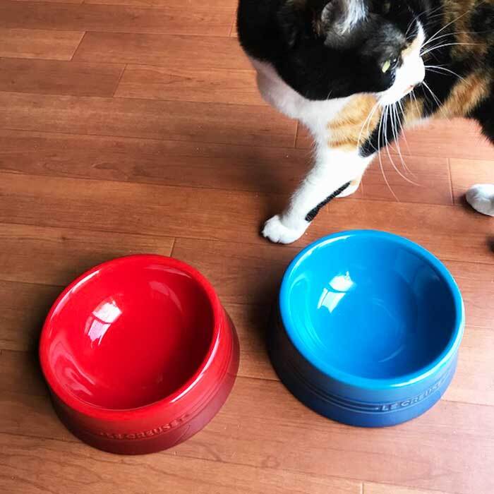 LE CREUSET 青 陶器 ペットボウル　カリビアンブルー　M　限定品　新品 ヨドバシ.com - ル・クルーゼ Le Creuset ハイスタンド・ペットボール