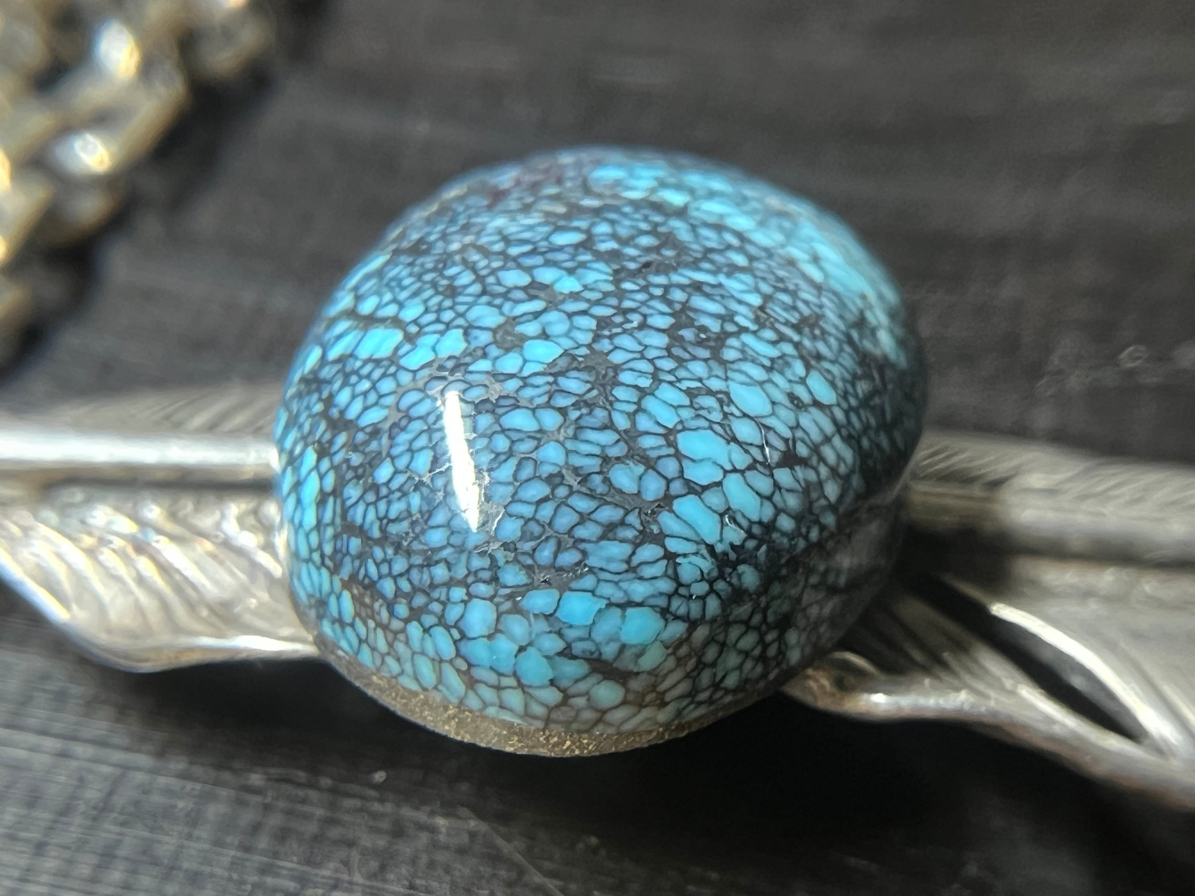 希少！Micro Web Kingman ターコイズ カボション 17.3ct 希少！Micro Web Kingman ターコイズ カボション 17.3ct