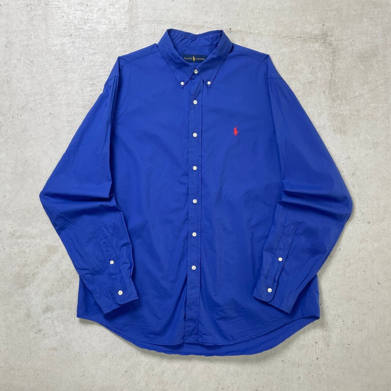 Ralph Lauren ラルフローレン ボタンダウンシャツ メンズXL 古着 青色