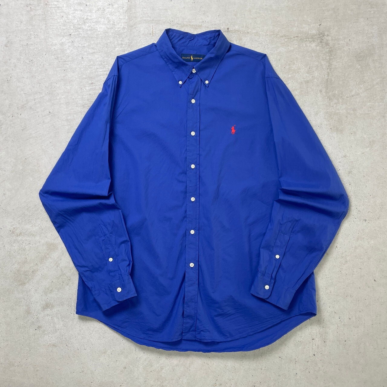 Ralph Lauren ラルフローレン ボタンダウンシャツ メンズXL 古着 青色 