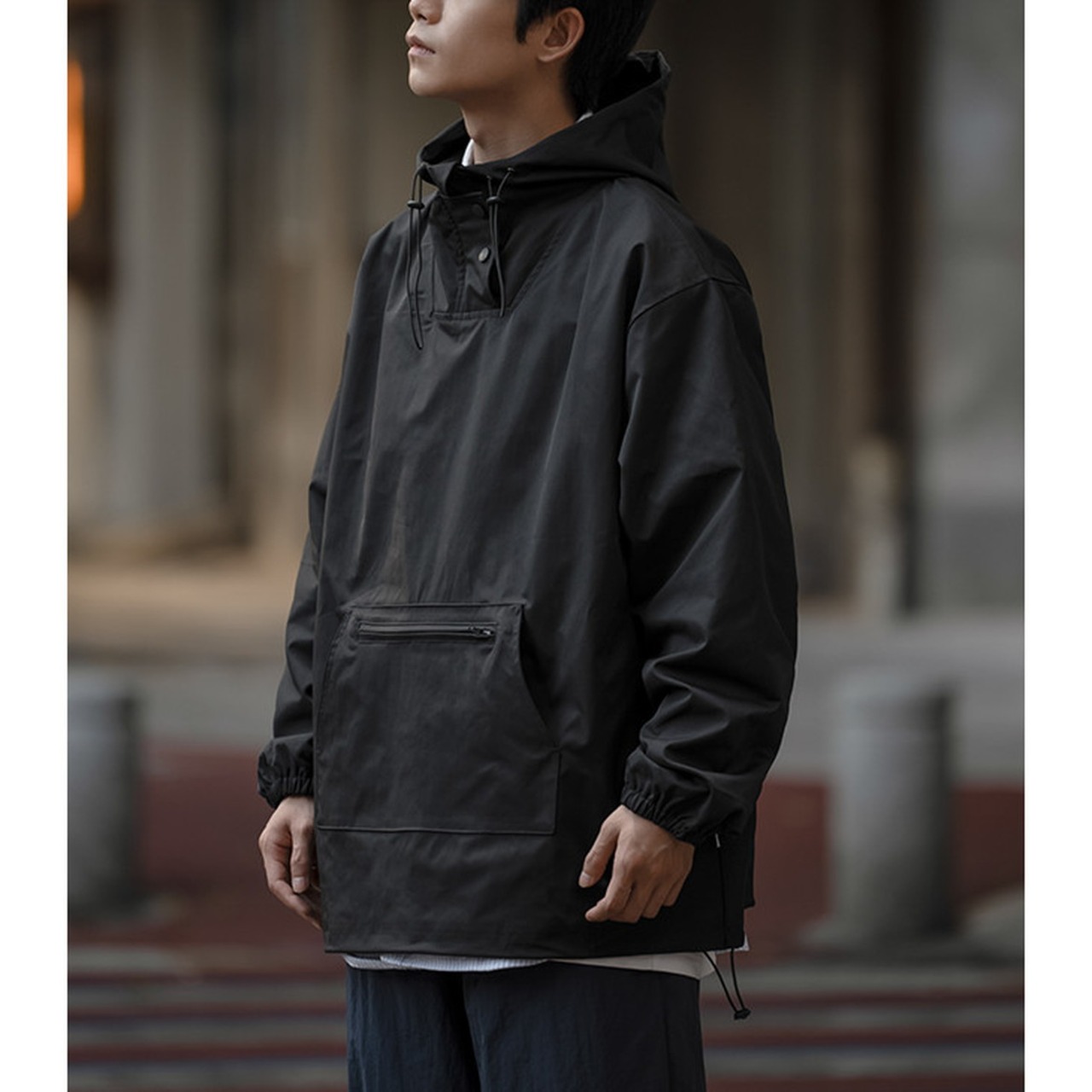 Drop shoulder kangaroo pocket parker  0309 - 2