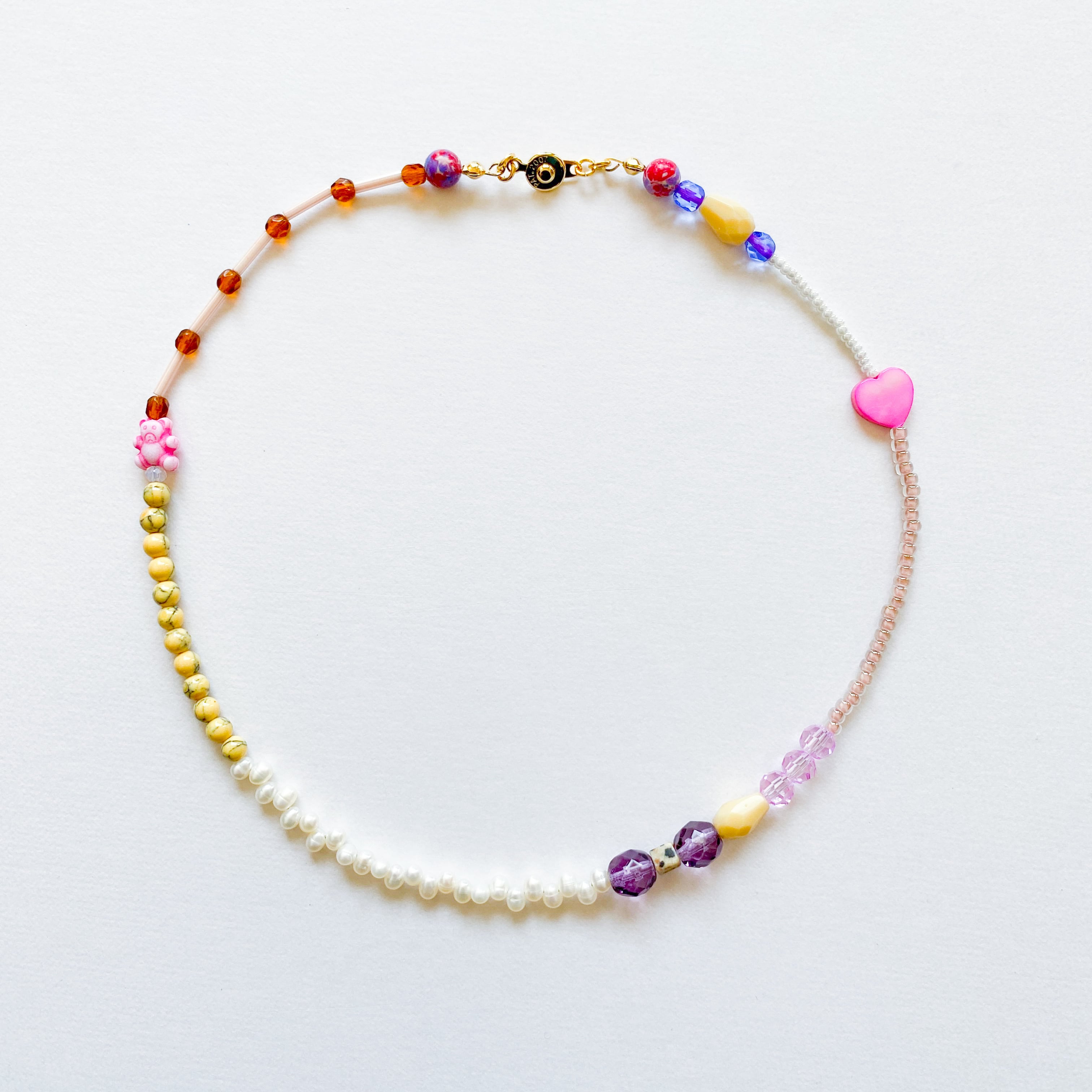 淡水パールとビーズのネックレス