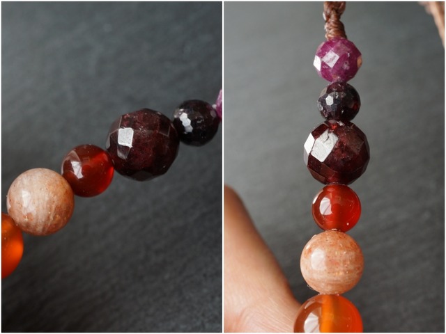 星入り☆7色天然石の厄除けロングネックレス<厄年のお守りに>*チャクラネックレス*