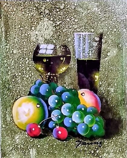 Y・ヤング「静物」油彩画 額縁外寸47.2x52.5x2.5㎝ 内寸41.0 Y・ヤング「静物」油彩画 額縁外寸47.2x52.5x2.5㎝ 内寸41.0