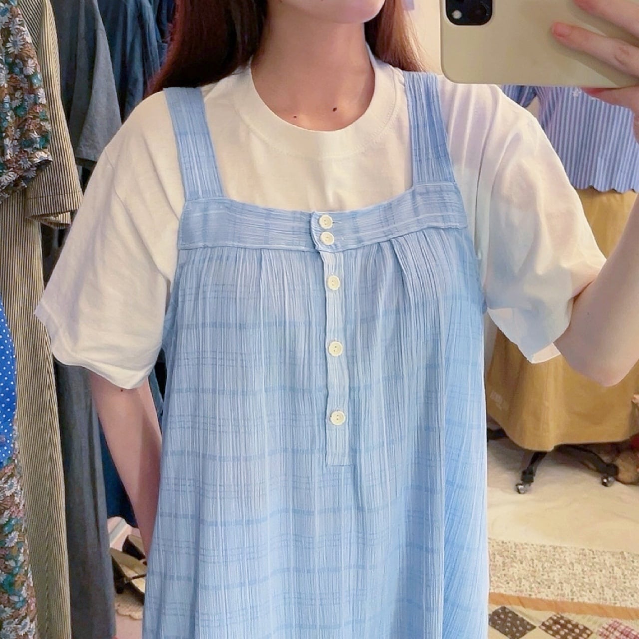 light blue camisole one-piece