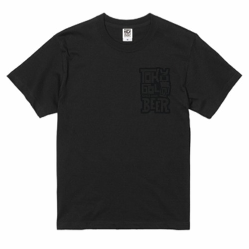 TOKYO GOLD BEER Logo T-shirt 5.6oz【Black×Black】