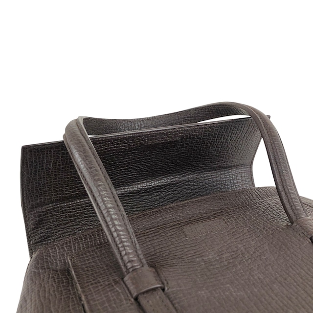 LOEWE ロエベ ハンドバッグ ブラウン ロゴ レザー 型押し vintage ヴィンテージ オールド xdd6ie