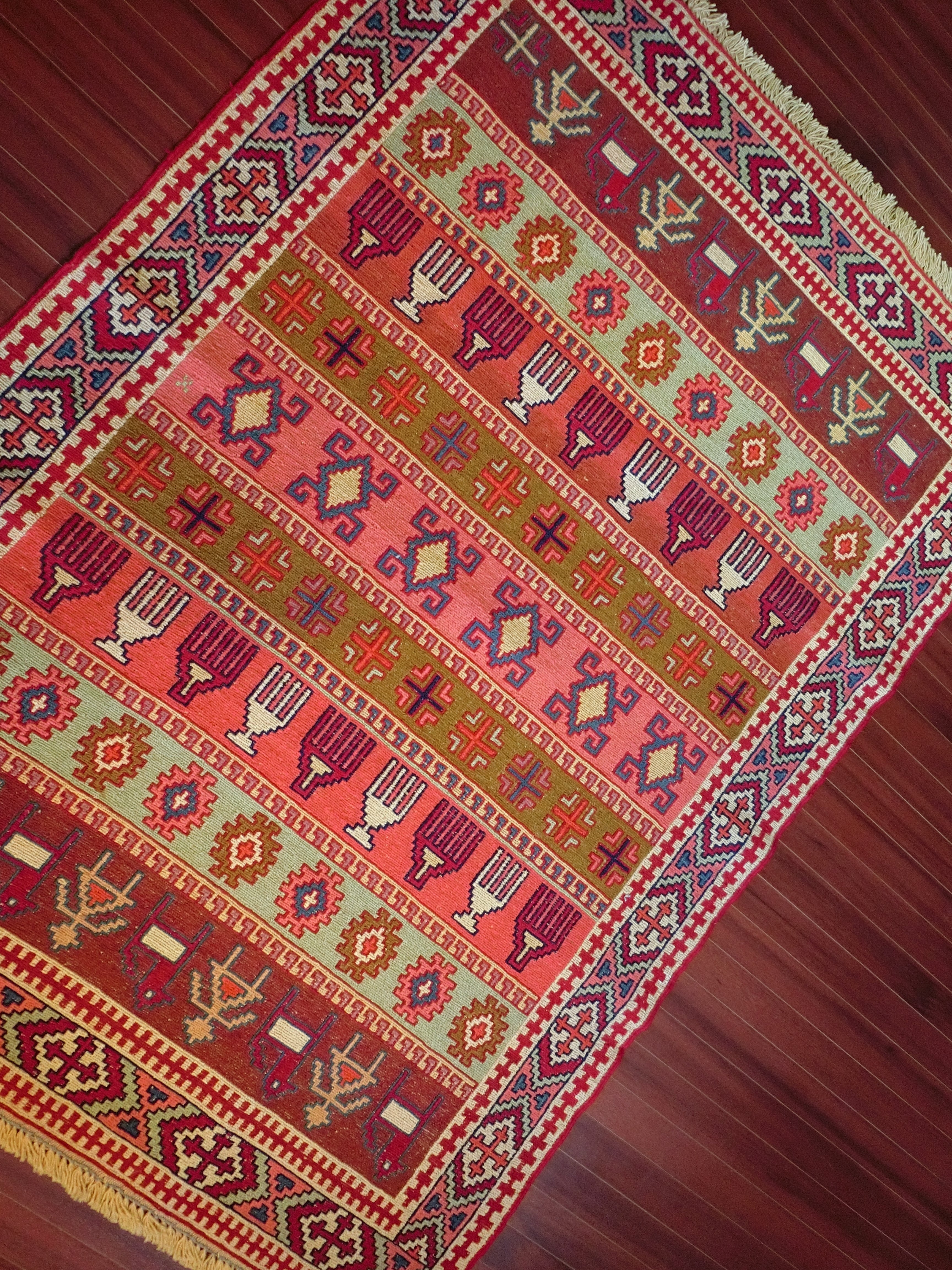 日本王者 SALE‼️ ペルシャ手織りキリム高品質198x127cm - ラグ