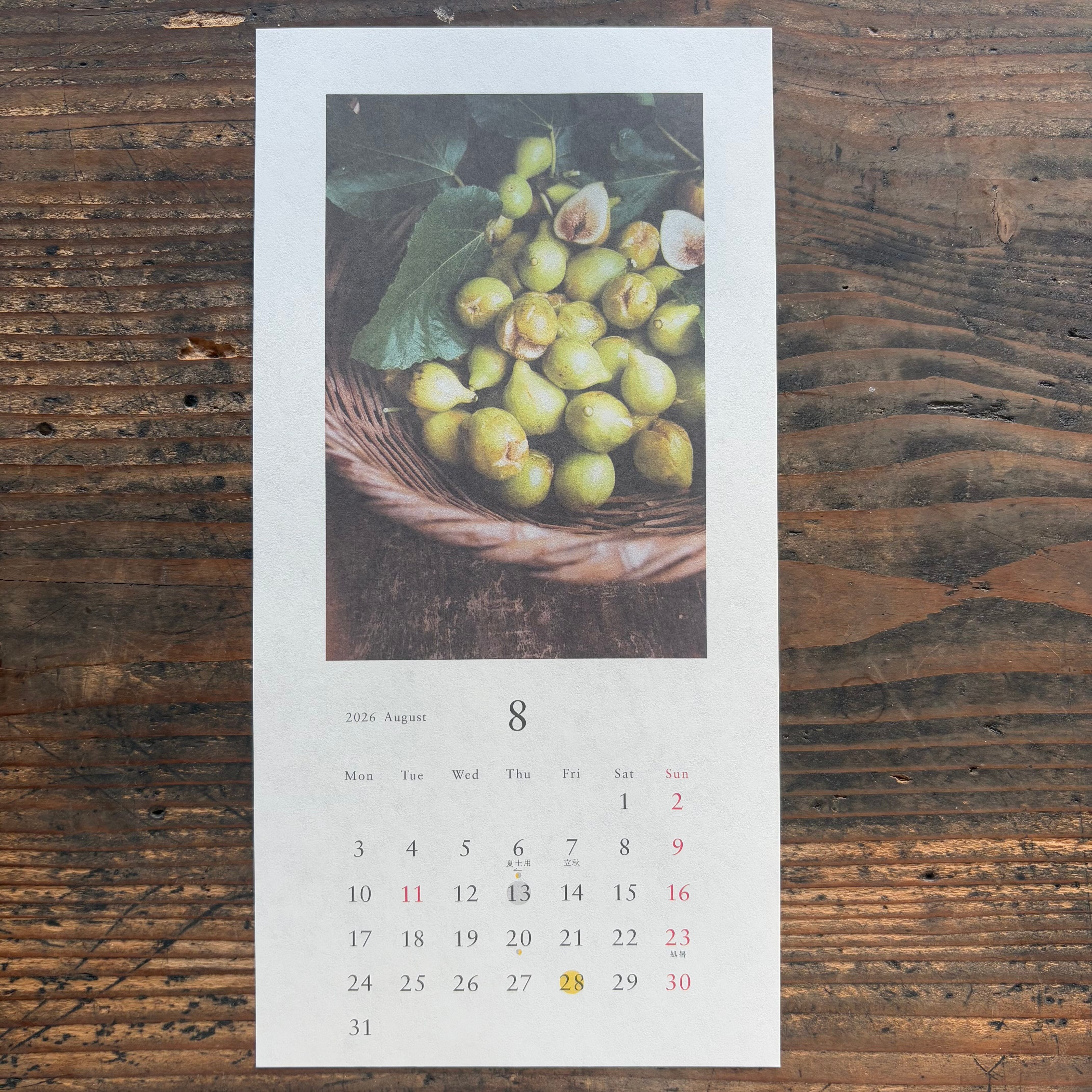 椿野 恵里子 / 2026年 花と果実カレンダー | 星霜 -古道具と手しごと品-