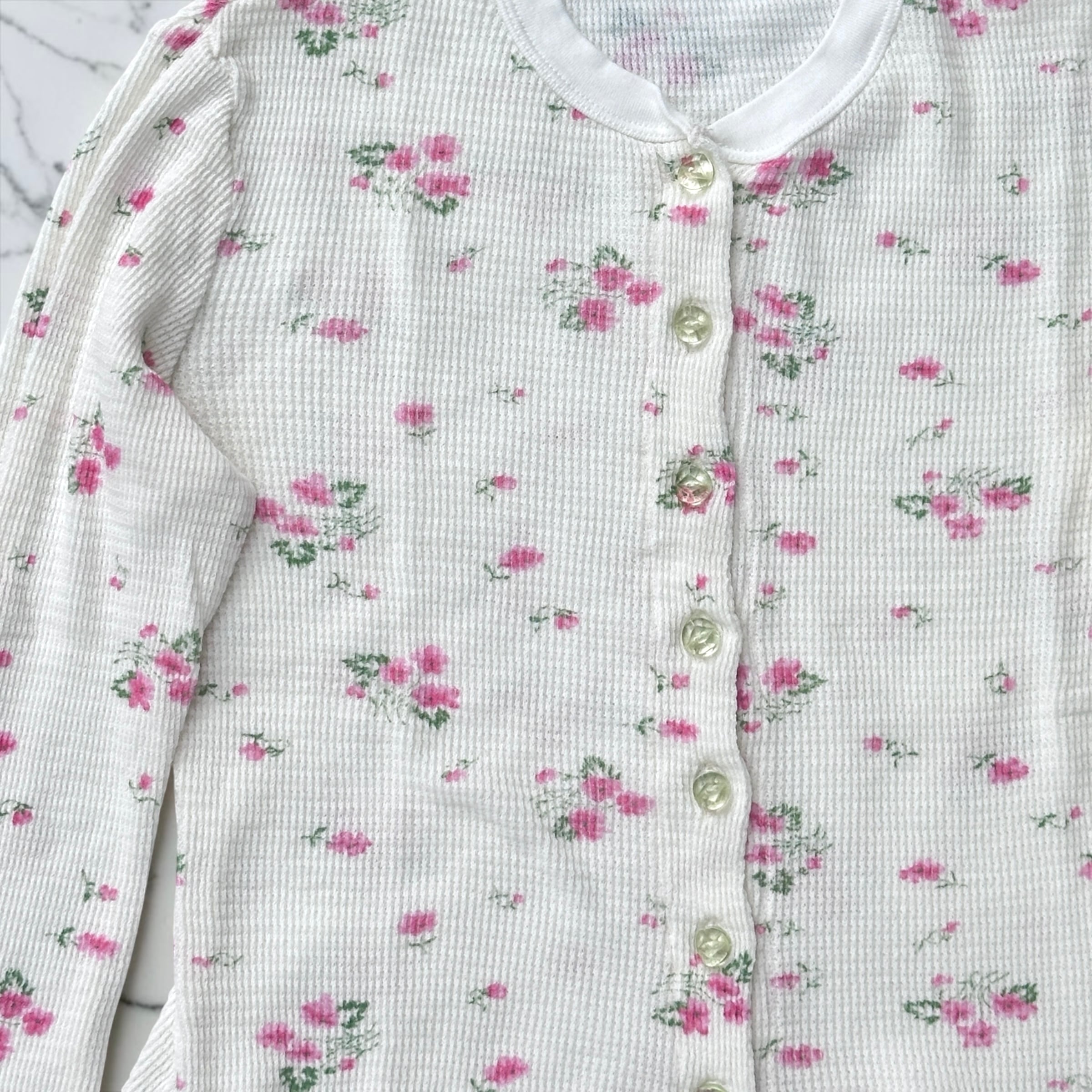 FUMIKA_UCHIDA  [FLORAL PRINT WAFFLE CARDIGAN]