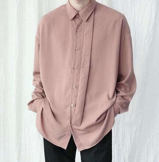 全3色 シャツ トップス 無地 カジュアル 長袖 おしゃれ