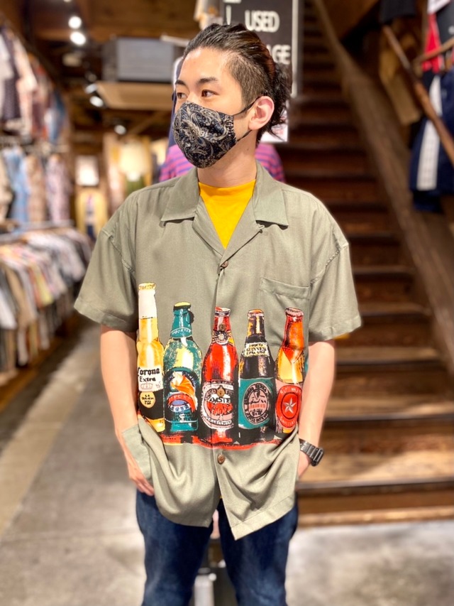 40820 Houston ヒューストンALOHA shirt  アロハシャツ　BEER