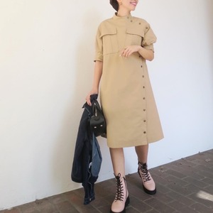 サファリワンピース ベージュ Linkable