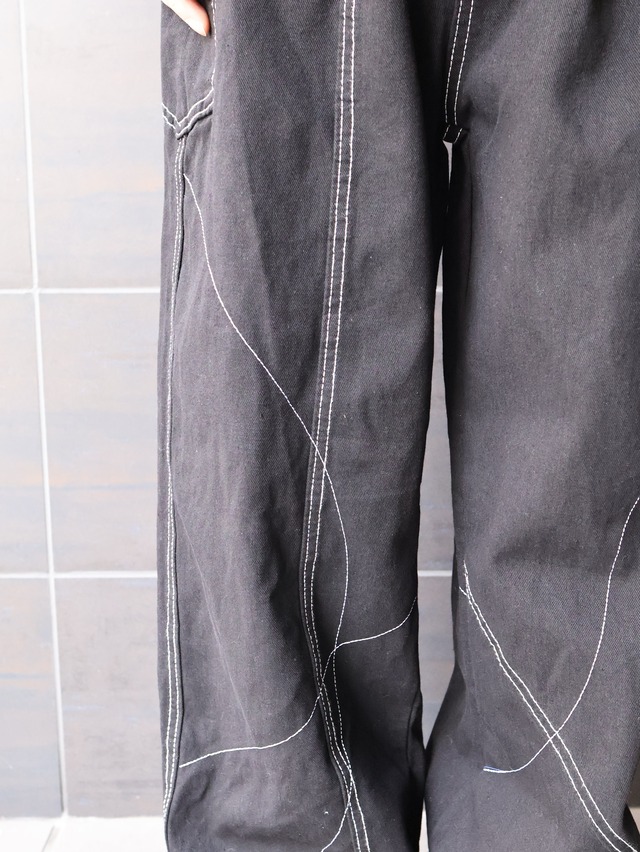 waist detail stich design denim pants
