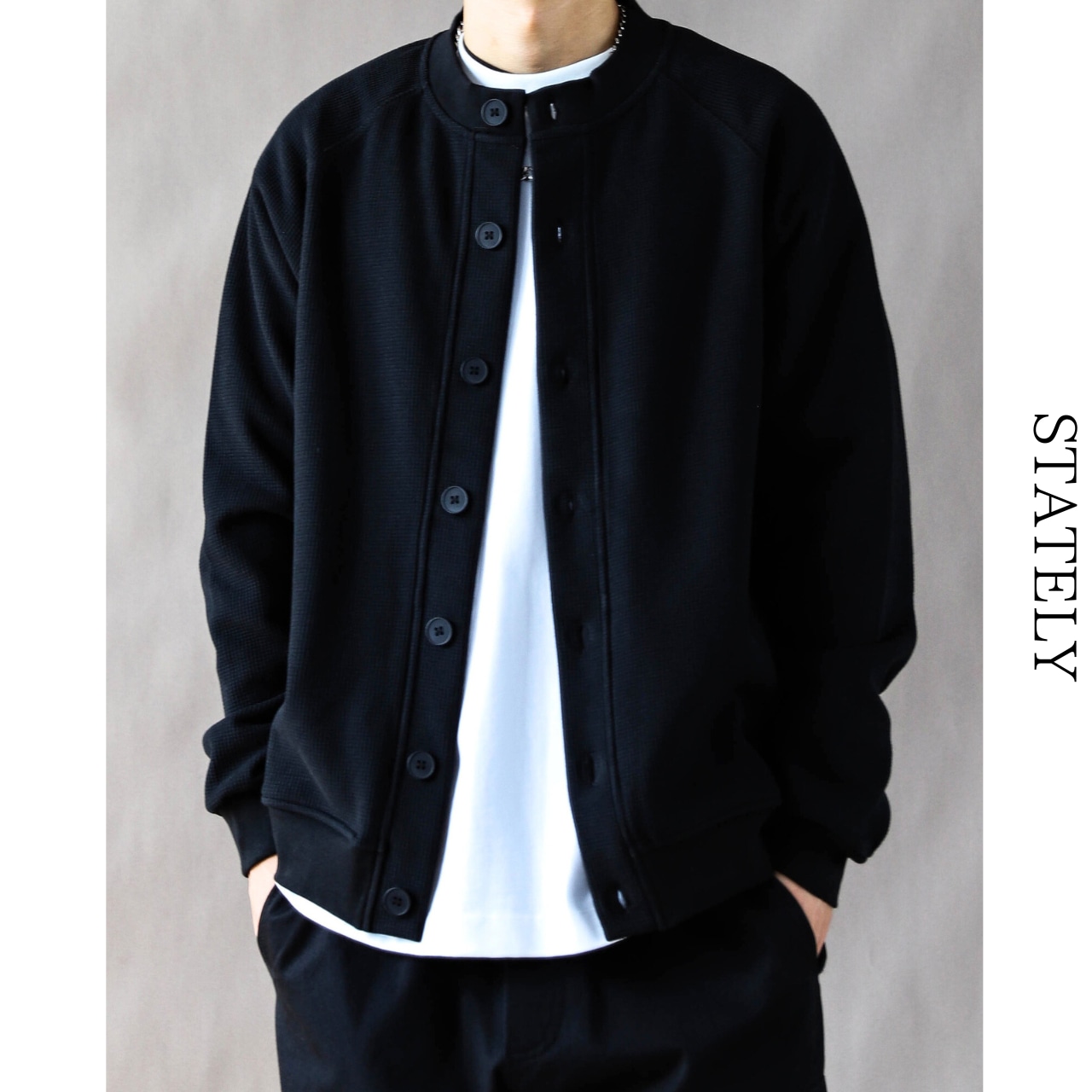 Rib Knit Button Sweat Jacket/3color_T54・画像3