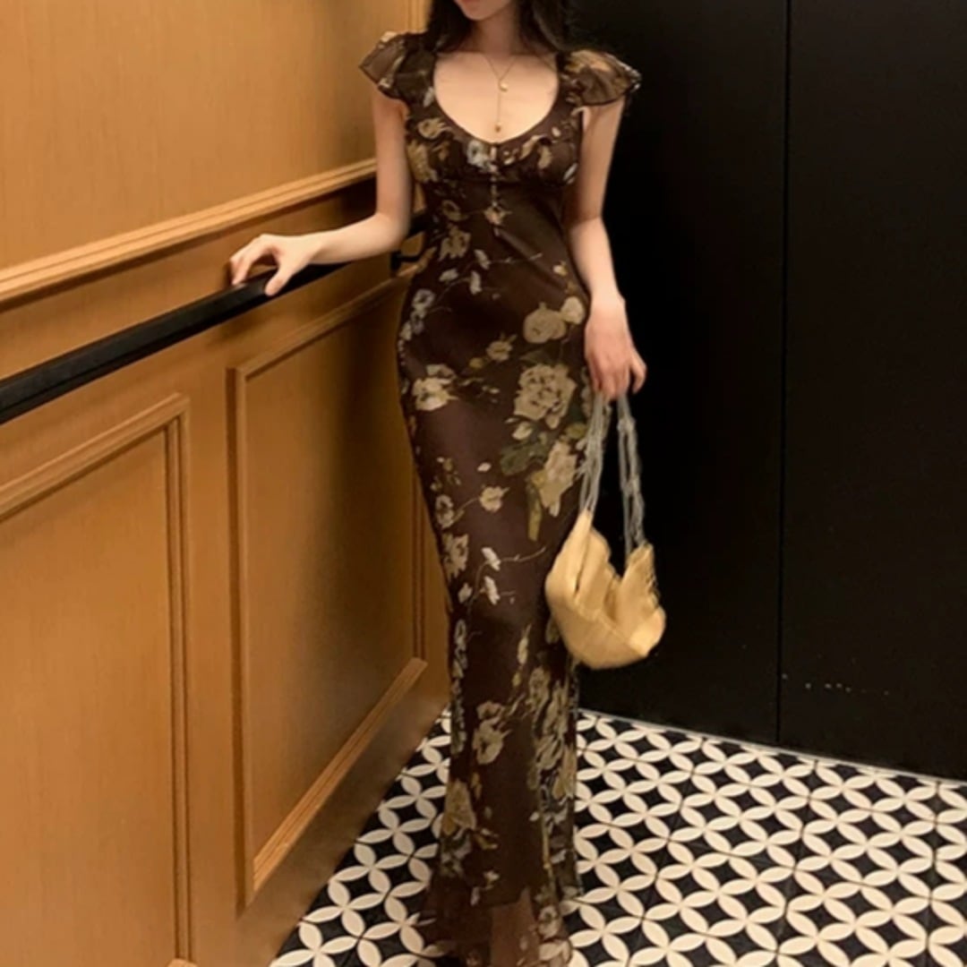 Rose chiffon dress 2606171