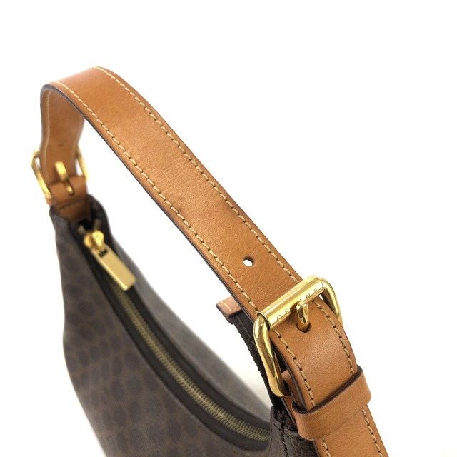 CELINE セリーヌ マカダム PVC レザー AVA ホーボーバッグ ショルダーバッグ ブラウン vintage ヴィンテージ オールド j3grwx