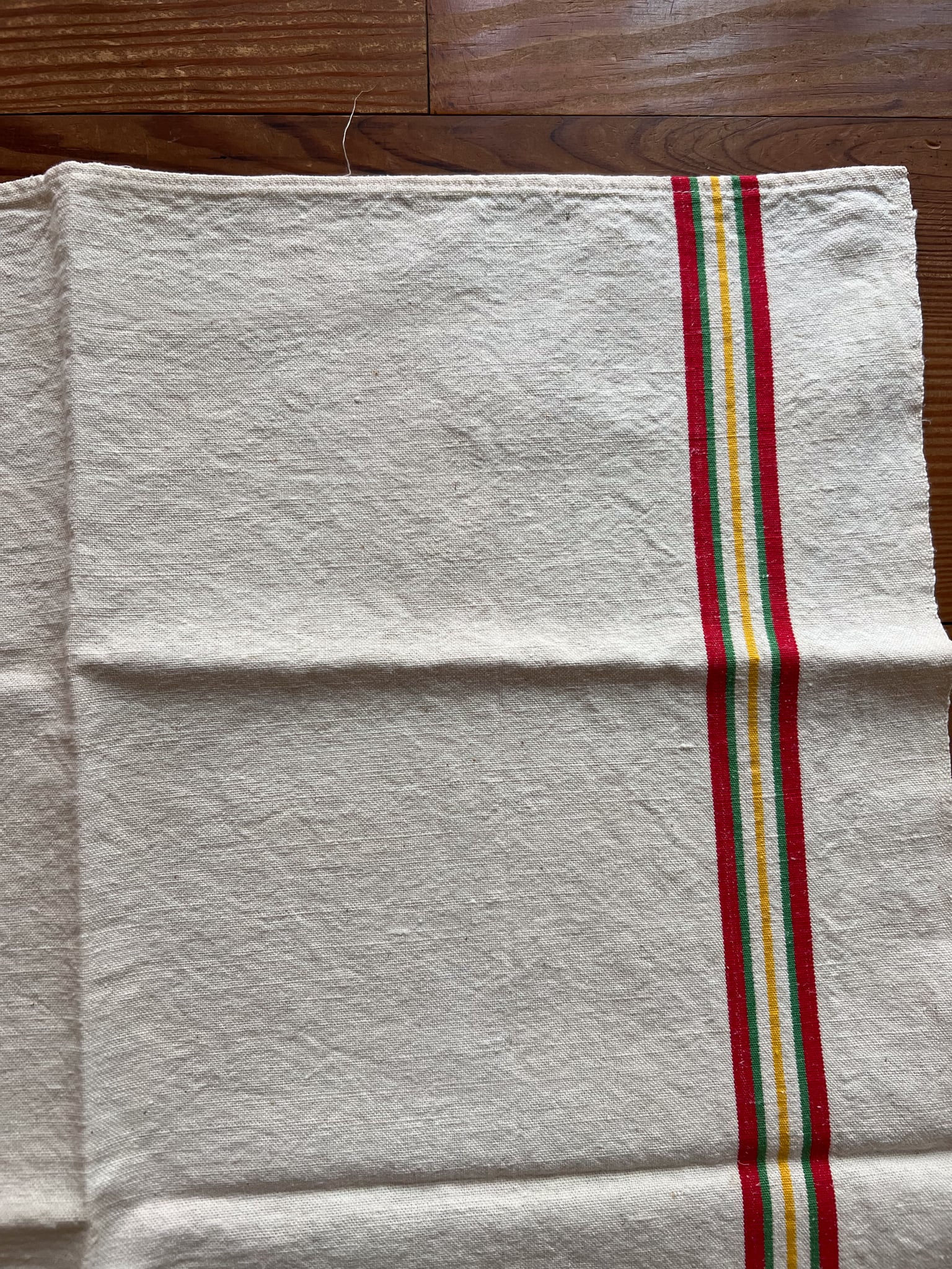 フレンチリネンのバスク柄クロス *フレンチアンティーク