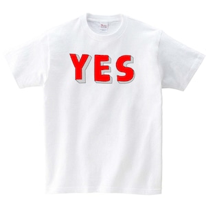 YES! Tシャツ メンズ レディース 半袖 シンプル ゆったり おしゃれ トップス 白 30代 40代 ペアルック プレゼント 大きいサイズ 綿100% 160 S M L XL