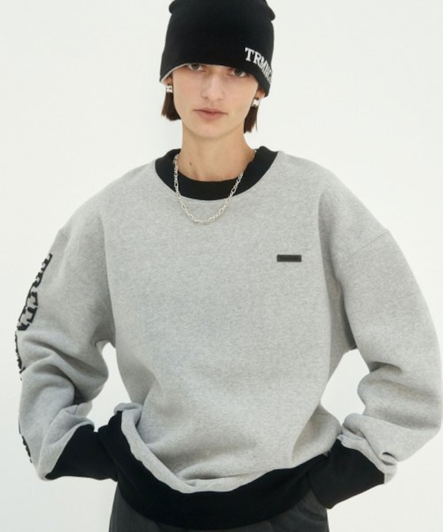 [TREEMINGBIRD] Oblique Line Sweat Shirt [ Gray ] 正規品 韓国ブランド 韓国通販 韓国代行 韓国ファッション TRMNGBD tmb TREEMING BIRD 日本 店舗