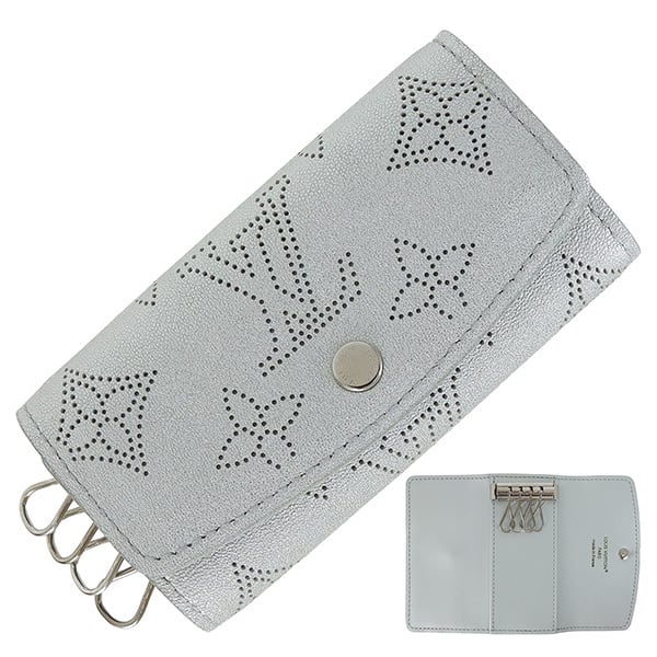 Unused LOUIS VUITTON ルイヴィトン 4連キーケース ミュルティクレ 4 M26938 モノグラム マヒナ シルバー 未使用品