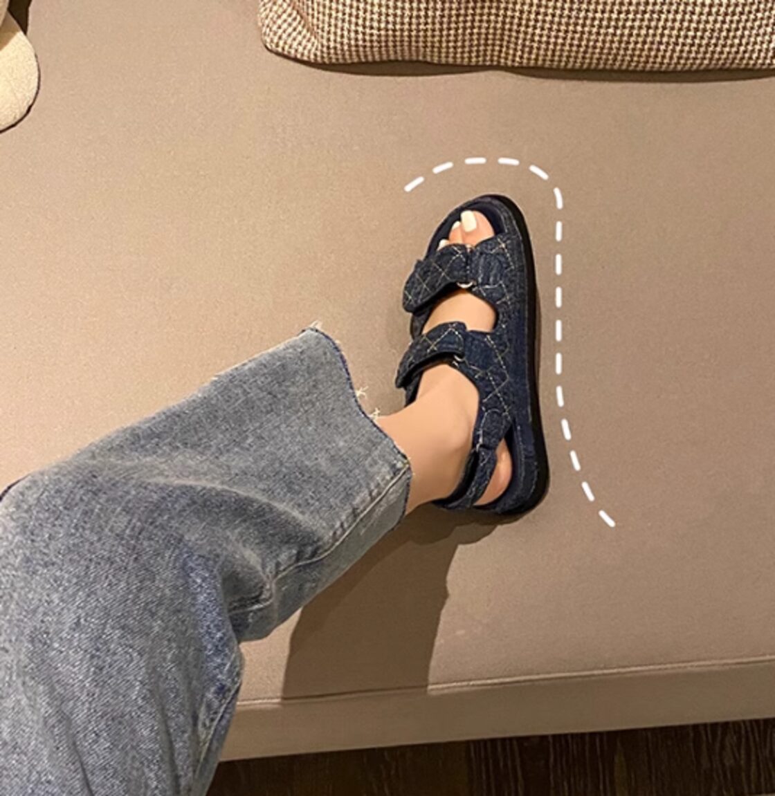 【極美品】レペット フラットサンダル  キャンバス デニム 38 24cm相当 極美品】レペット フラットサンダル キャンバス デニム 38 24cm