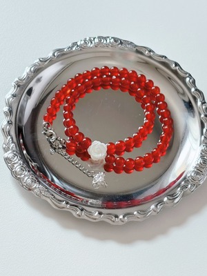 carnelian rose necklace