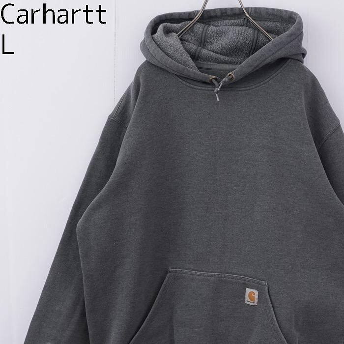 carhartt カーハート パーカー 袖ロゴ プリント グレー イエロー L | fuufu