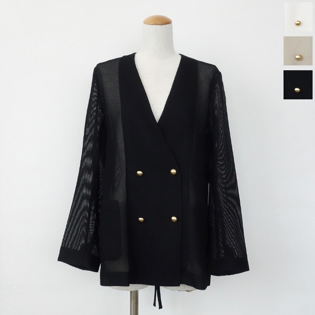 Dignite collier (ディニテコリエ) ジャケット メッシュ ノーカラー バックリボン 長袖 TK-80267201