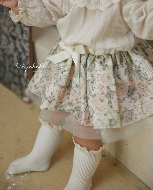 《即納》《hibyebebe》rose garden skirt