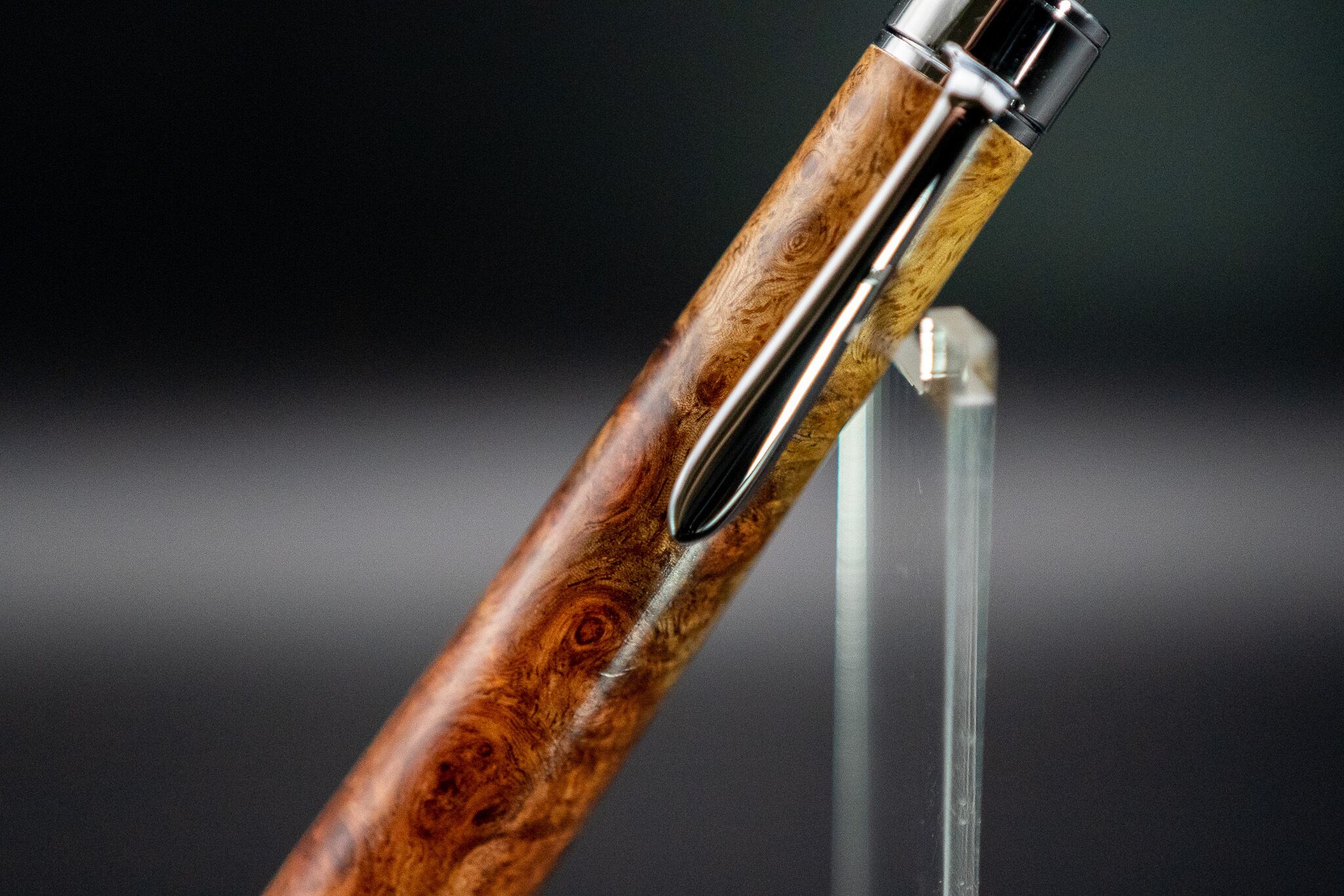 【朱色の銘木】 本花梨瘤杢 紅白 特上 silver MP