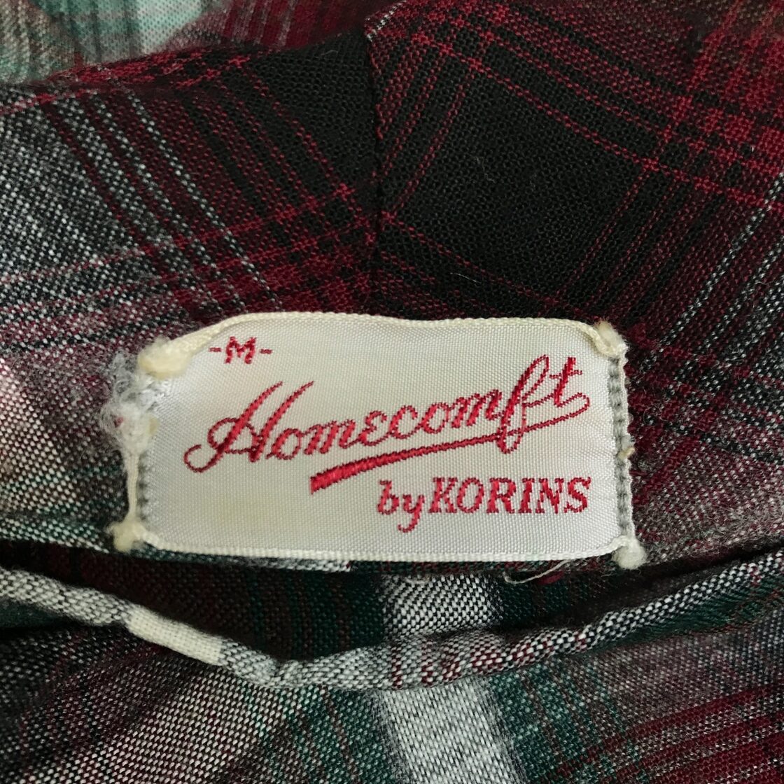 HOMECOMFT BY KORINS 60年代あたり オンブレチェック柄 レーヨンネル系 