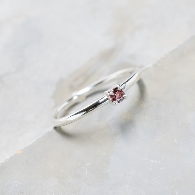 ピンクトルマリン ラウンド3mm シルバープレーンリング 1.5mm幅 鏡面 3号～21号｜WKC PINK TOURMALINE RD3mm PLAIN RING 1.5 sv gloss｜FA-1039