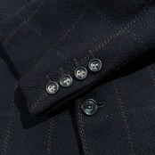 Vintage Yves Saint Laurent イヴサンローラン ヘリンボーン チェック テーラードジャケット C94-W84-T165 /ネイビー系 ビンテージ