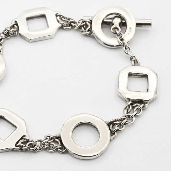 Various Shapes Plate Design Link Tennis Bracelet / Italy | DÉMODÉ