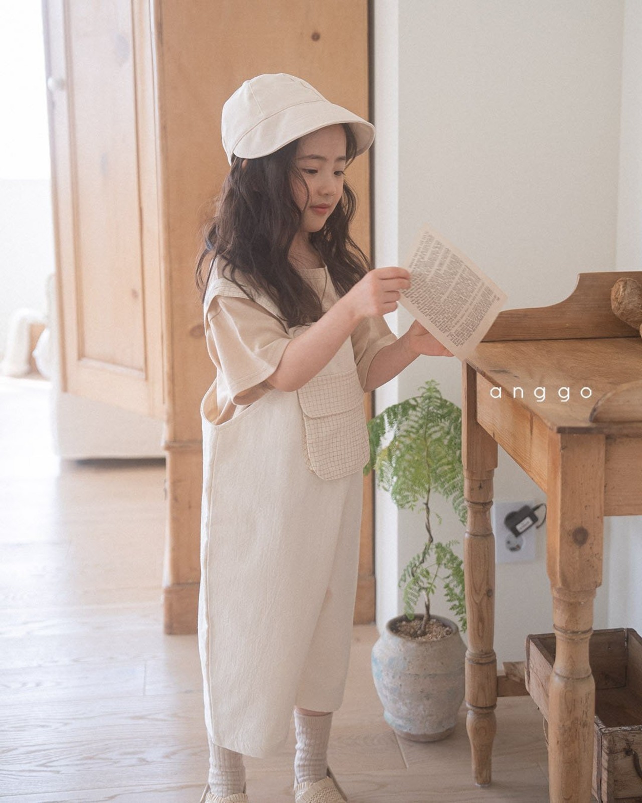 【anggo】サンドオーバーオール クリーム 90〜110cm - 13
