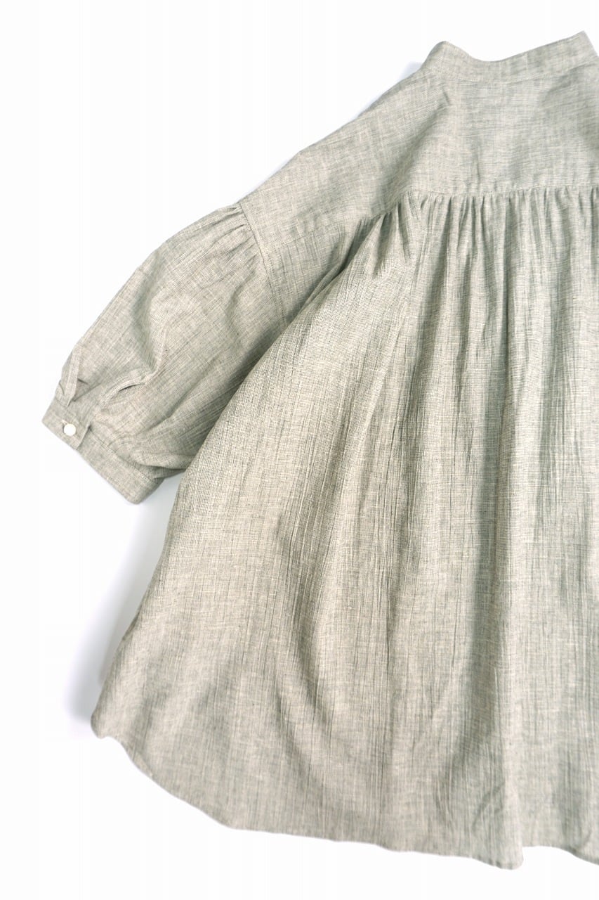 Antique Check Fly-Front Blouse