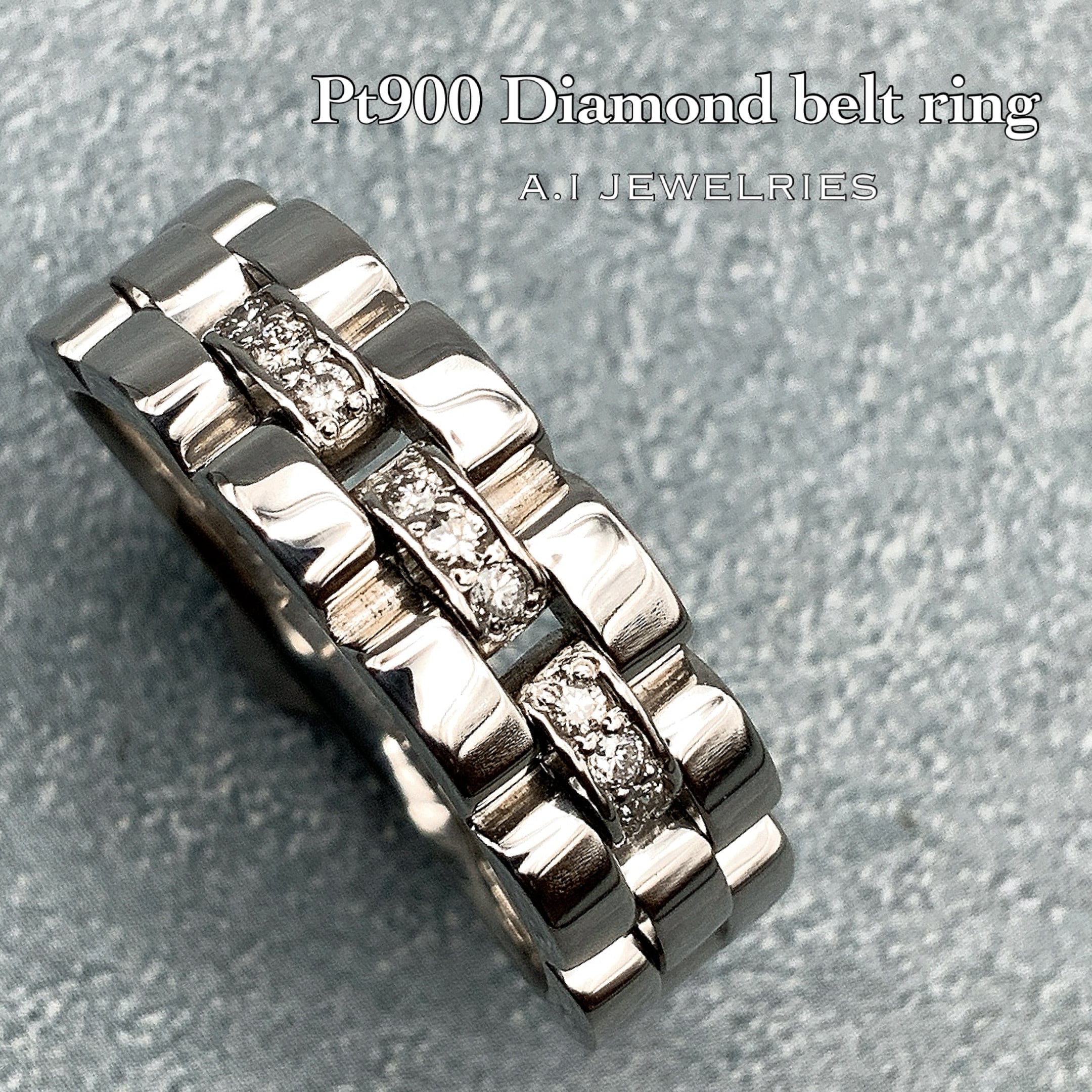 リングPT900 sapphire diamond snake design ring