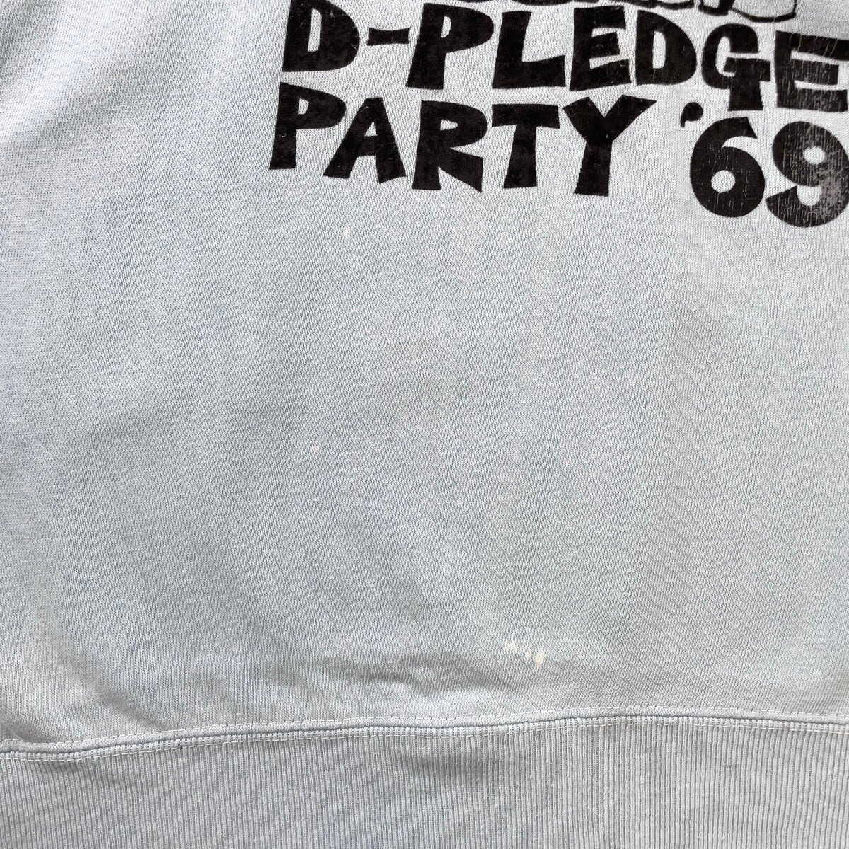 60年代 D-PLEDGE PARTY 69 カレッジ フロッキープリント 半袖