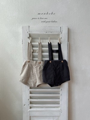 予約：Linen suspender shorts〔monbebe〕