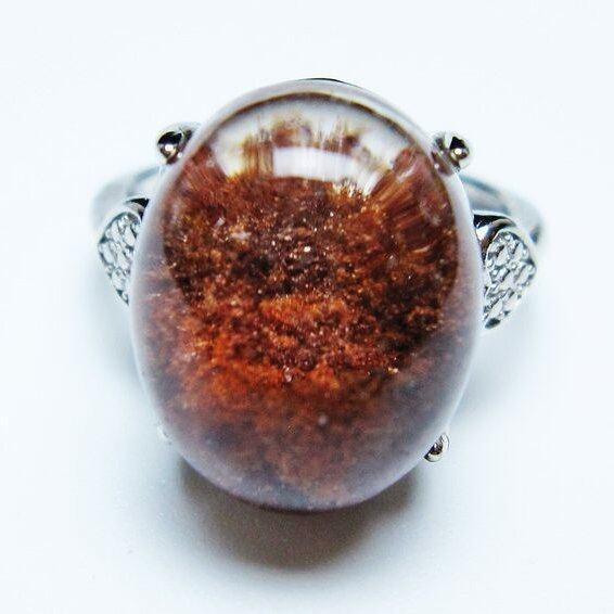 ガーデンクォーツ 指輪 ガーデン水晶 リング フリーサイズ 14号 一点物 メール便可 [M便 1/20] 115-7008