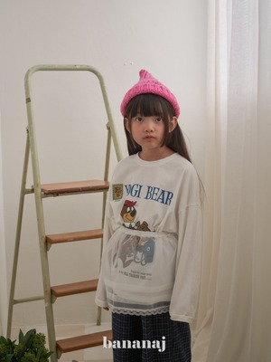 【Banana J】ベアロンT ホワイト 80〜120cm 240858