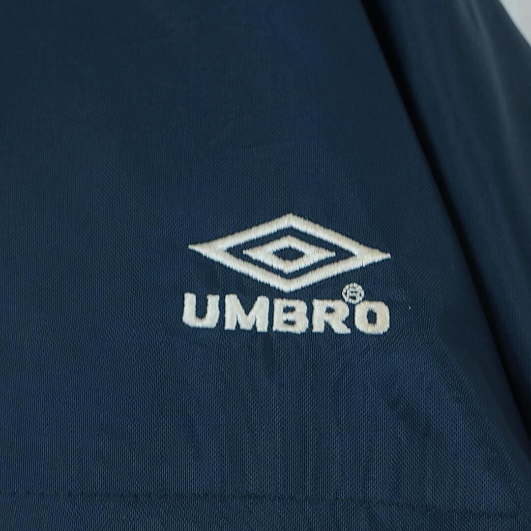 UMBRO アンブロ 90s ナイロンジャケット 中綿 ネイビー L 刺繍ロゴ 