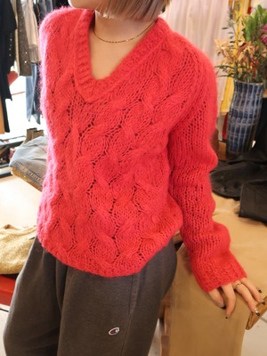 60s hand knit mohair sweater【1960】