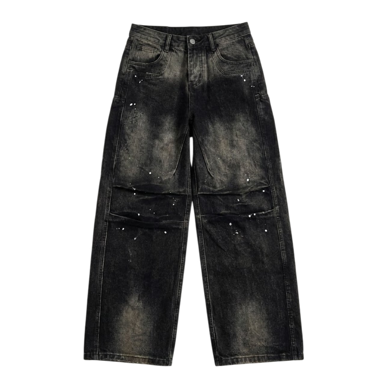 Dirty ink wide leg denim pants 0013