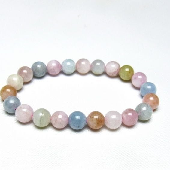 ミックスカラーベリル ブレスレット 9mm 一点物 メール便可 [M便 1/10] 111-48737