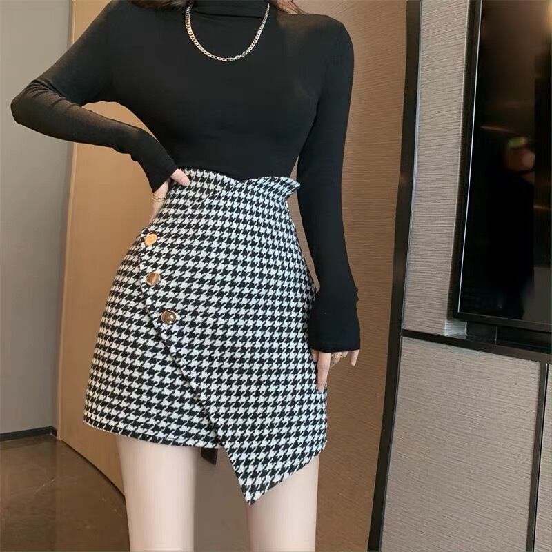 千鳥柄ショート丈スカートG124CSK0036