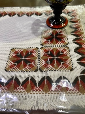 ウクライナ伝統手刺繍　スクエアマット　ウクライナ製　テーブルセンター