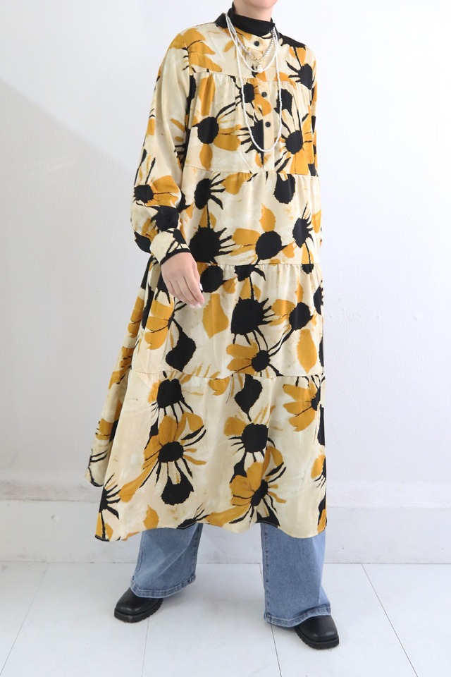 ビッグフラワー ティアードワンピース(W5W3031H)