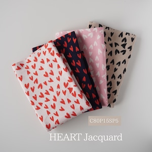 (即納)HEART Jacquard ハートジャガード 韓国生地